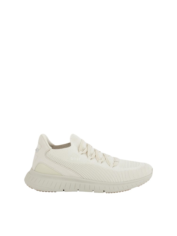 Sneaker beige Hugo Boss con tomaia in tessuto maglia