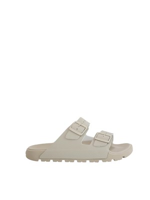 Sandali Hugo Boss beige all-gender con doppia fascia e tomaia lavorata in UOMO