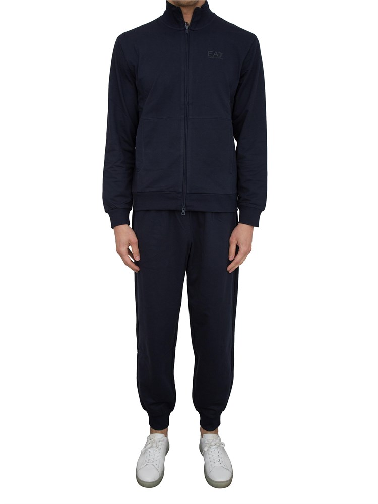 Tuta Ea7 full zip Visibility in cotone blu