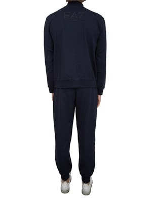 Tuta Ea7 full zip Visibility in cotone blu in UOMO