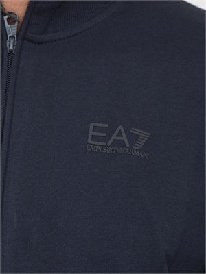 Tuta Ea7 full zip Visibility in cotone blu in UOMO