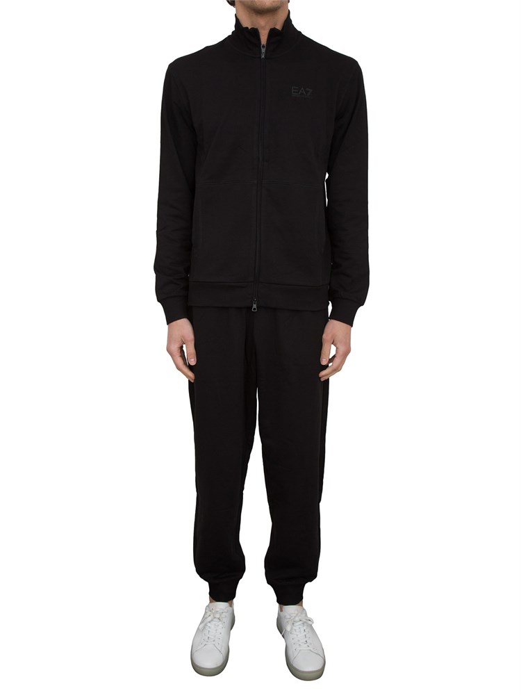 Tuta Ea7 full zip Visibility in cotone nero