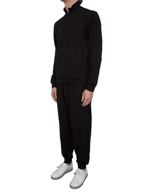 Tuta Ea7 full zip Visibility in cotone nero in UOMO