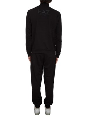 Tuta Ea7 full zip Visibility in cotone nero in UOMO