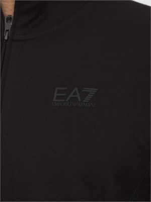 Tuta Ea7 full zip Visibility in cotone nero in UOMO