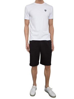 Bermuda cargo EA7 in misto cotone nero in UOMO