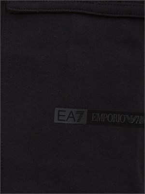 Bermuda cargo EA7 in misto cotone nero in UOMO