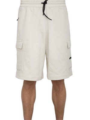 Bermuda cargo EA7 in misto cotone avorio in UOMO