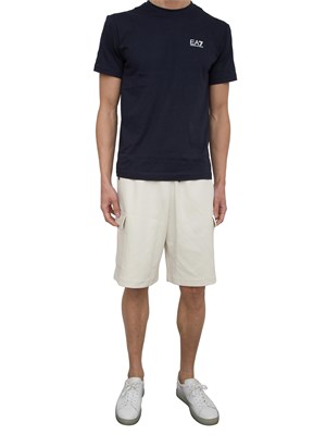 Bermuda cargo EA7 in misto cotone avorio in UOMO
