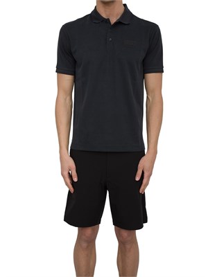 Polo Ea7 Lux Identity in misto modal nero in UOMO