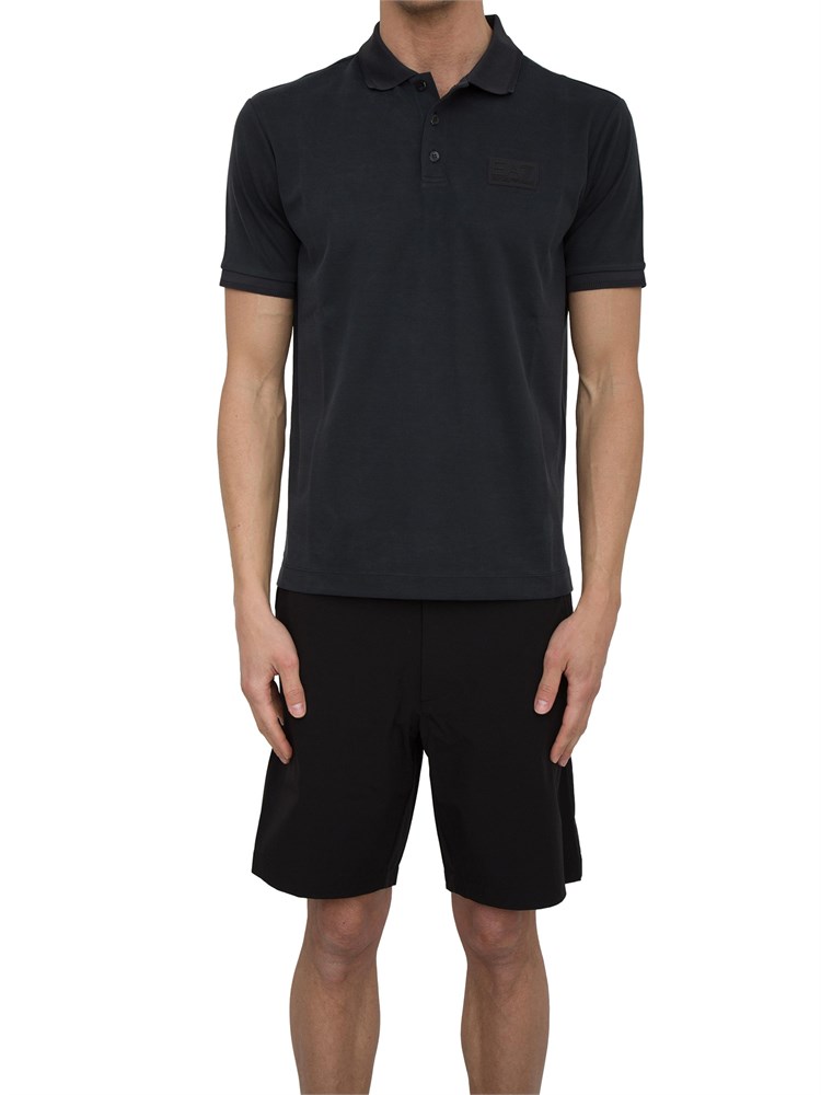 Polo Ea7 Lux Identity in misto modal nero