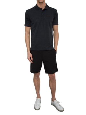 Polo Ea7 Lux Identity in misto modal nero in UOMO