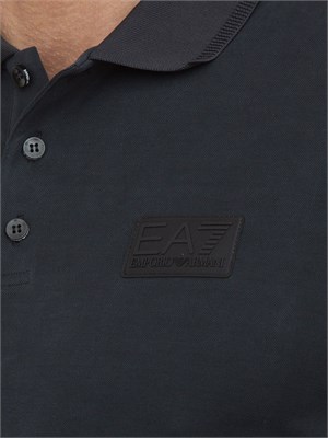 Polo Ea7 Lux Identity in misto modal nero in UOMO