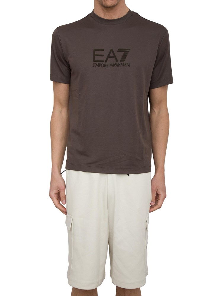 T-shirt EA7 Lux Identity in jersey di misto modal taupe