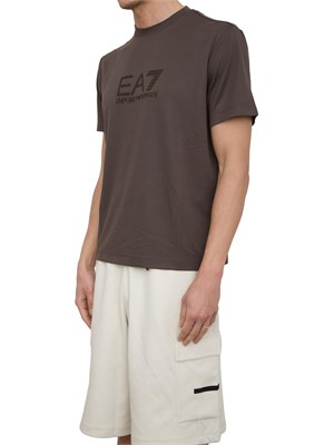 T-shirt EA7 Lux Identity in jersey di misto modal taupe in UOMO