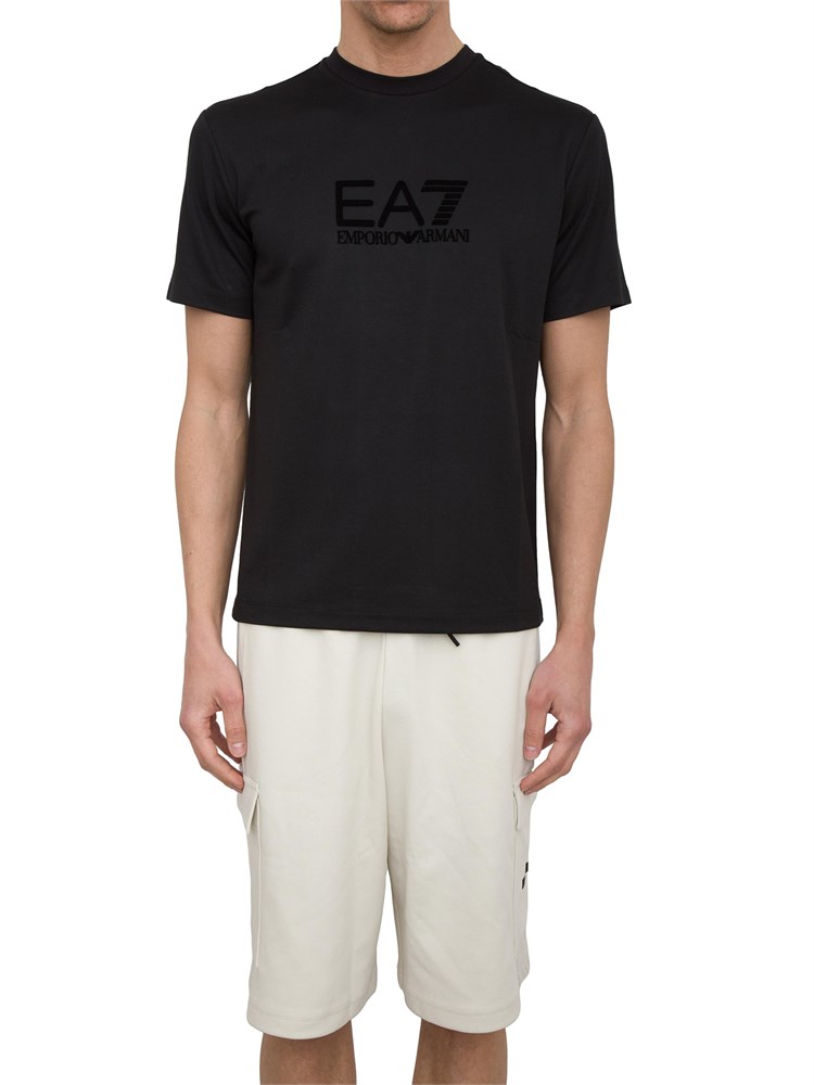 T-shirt EA7 Lux Identity in jersey di misto modal nero