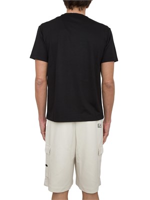 T-shirt EA7 Lux Identity in jersey di misto modal nero in UOMO