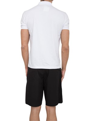 Polo  Ea7 Premium Shield in in jersey di viscosa e nylon bianco in UOMO