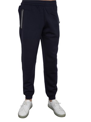 Pantaloni jogger EA7 in misto viscosa stretch blu in UOMO