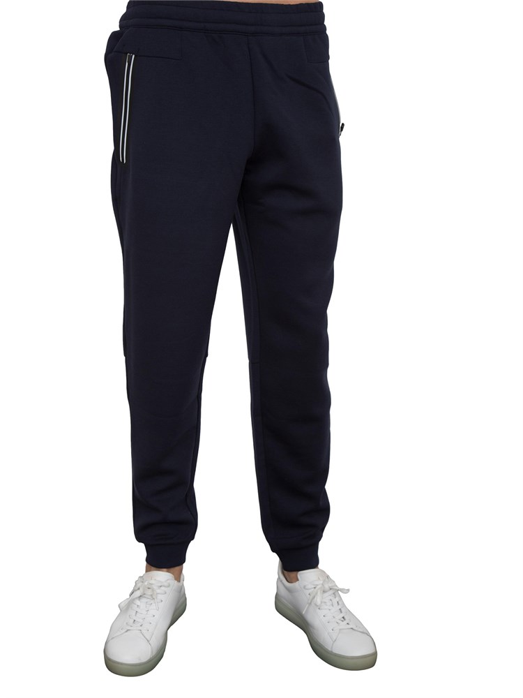 Pantaloni jogger EA7 in misto viscosa stretch blu