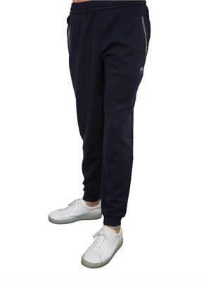 Pantaloni jogger EA7 in misto viscosa stretch blu in UOMO