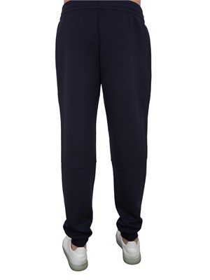 Pantaloni jogger EA7 in misto viscosa stretch blu in UOMO