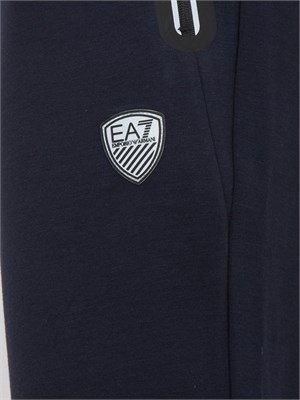 Pantaloni jogger EA7 in misto viscosa stretch blu in UOMO