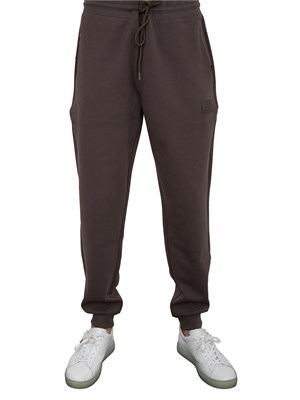 Pantalone EA7 in interlock di misto cotone taupe in UOMO