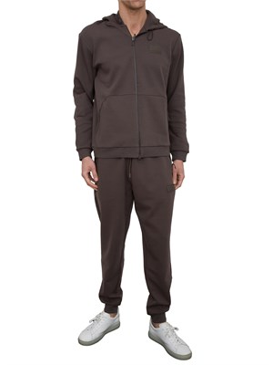 Pantalone EA7 in interlock di misto cotone taupe in UOMO