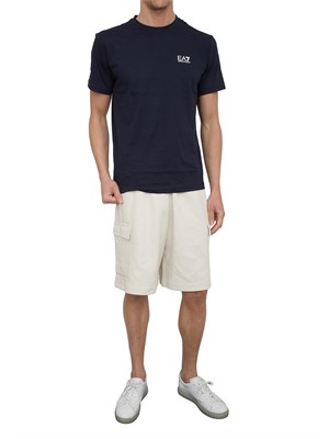 T-shirt EA7 Core Identity in cotone Pima blu in UOMO