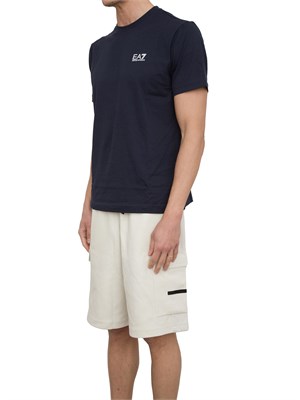 T-shirt EA7 Core Identity in cotone Pima blu in UOMO