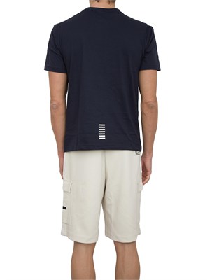 T-shirt EA7 Core Identity in cotone Pima blu in UOMO