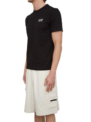 T-shirt EA7 Core Identity in cotone Pima nero in UOMO