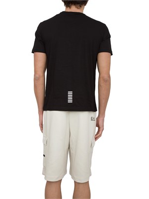 T-shirt EA7 Core Identity in cotone Pima nero in UOMO