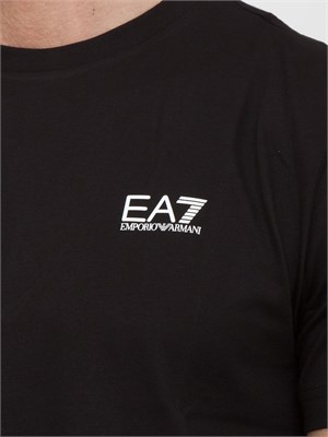 T-shirt EA7 Core Identity in cotone Pima nero in UOMO