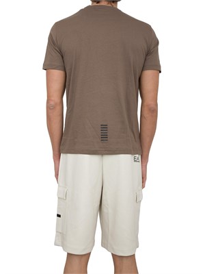 T-shirt EA7 Core Identity in cotone Pima marrone in UOMO