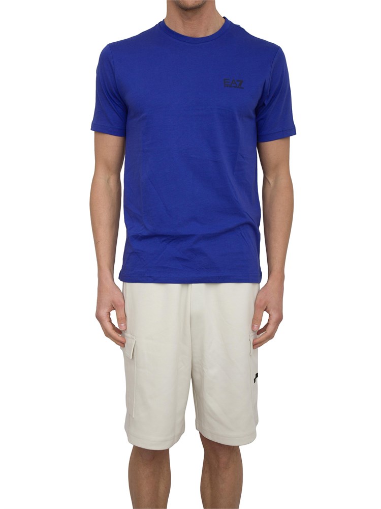 T-shirt EA7 Core Identity in cotone Pima blu