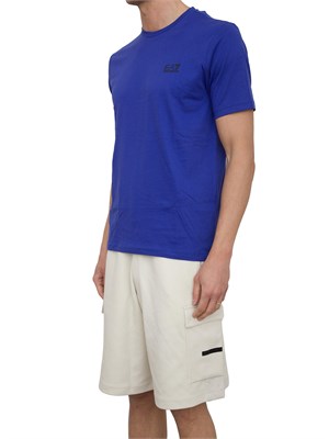T-shirt EA7 Core Identity in cotone Pima blu in UOMO