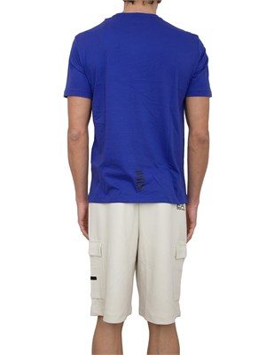 T-shirt EA7 Core Identity in cotone Pima blu in UOMO
