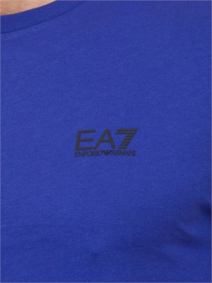T-shirt EA7 Core Identity in cotone Pima blu in UOMO