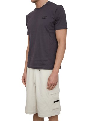 T-shirt EA7 Core Identity in cotone Pima grigio in UOMO