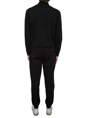 Tuta sportiva Ea7 in misto viscosa con felpa full zip e pantaloni nero in UOMO