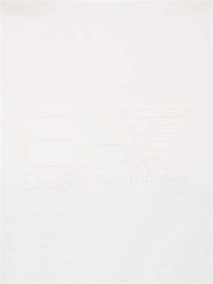 T-shirt EA7 Lux Identity in jersey di misto modal avorio in UOMO