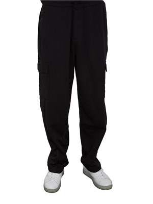 Pantaloni cargo EA7 in misto cotone nero in UOMO