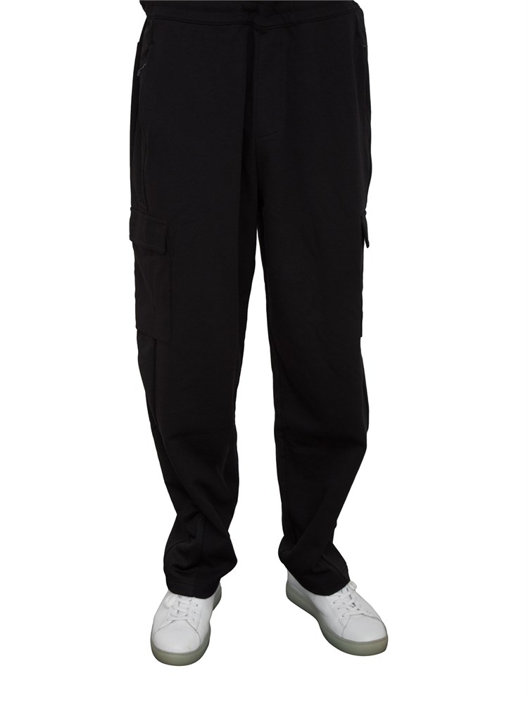 Pantaloni cargo EA7 in misto cotone nero