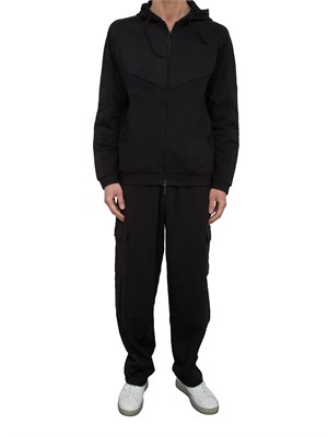 Pantaloni cargo EA7 in misto cotone nero in UOMO