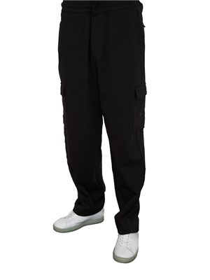 Pantaloni cargo EA7 in misto cotone nero in UOMO