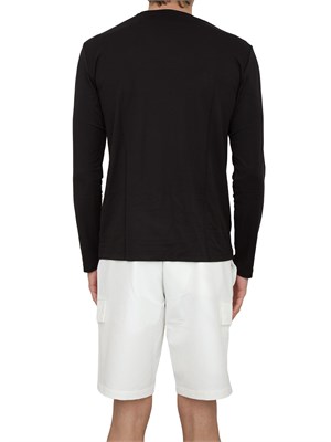 T-shirt Ea7 a maniche lunghe in jersey stretch nero in UOMO