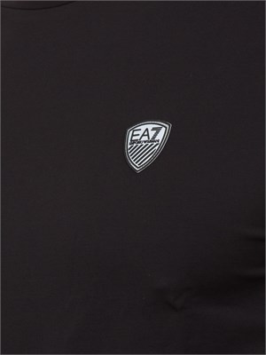 T-shirt Ea7 a maniche lunghe in jersey stretch nero in UOMO