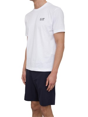 T-shirt EA7 Core Identity in cotone Pima bianco in UOMO